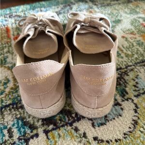 Sam Edelman Poppy Tan tennis shoes with Suede/jute Finish Size 10